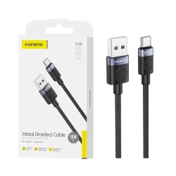 Foneng Cable X115 Type-C 18W 1m Black Foneng Cable X115 Type-C 18W 1m Black